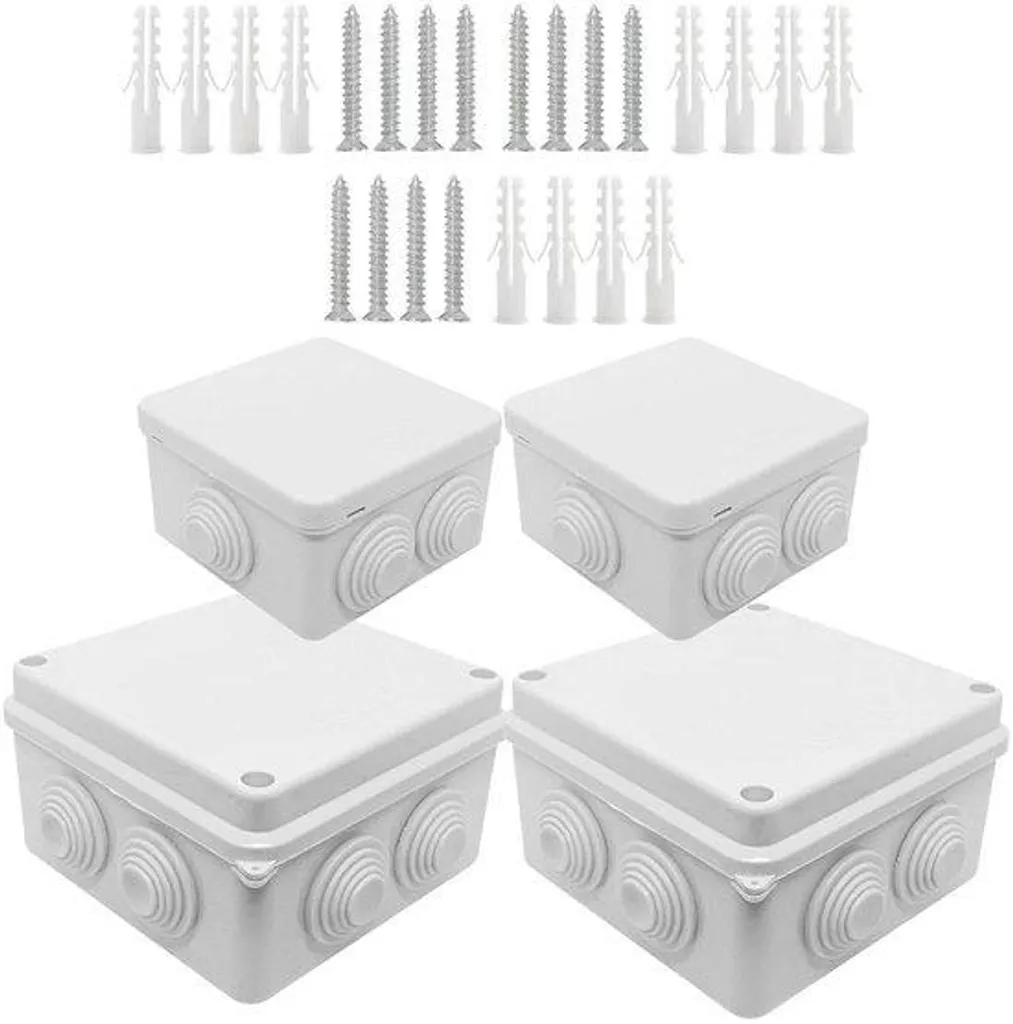 Lot de 4 boîtiers étanches IP65 multi-tailles pour dérivation électrique