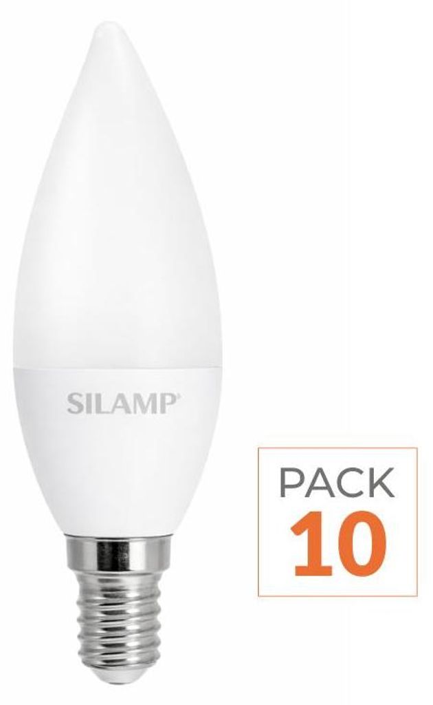 Ampulle LED E14 8W 220V C37 180° (Pack de 10) - Blanc Froid 6000K - 8000K
