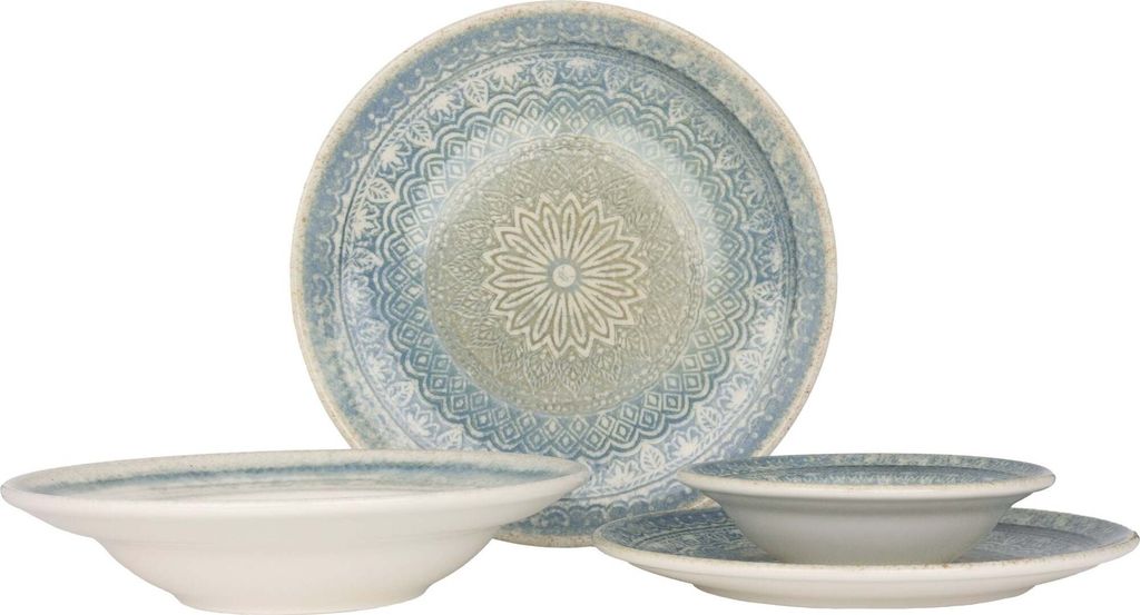 Bonna Geschirrset (Large) - Rivus Ethnic - 24 teilig - 6 Personen - Porzellan