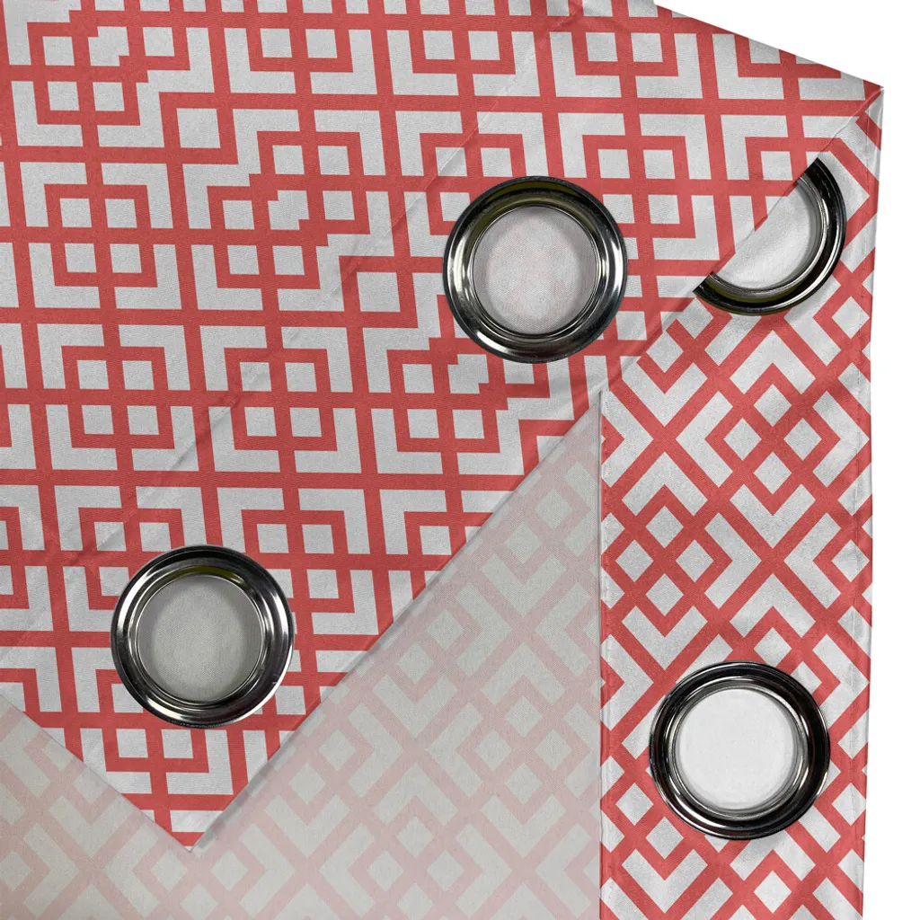 Rideau à œillets rose ABAKUHAUS 280x175 cm avec motifs géométriques - 3