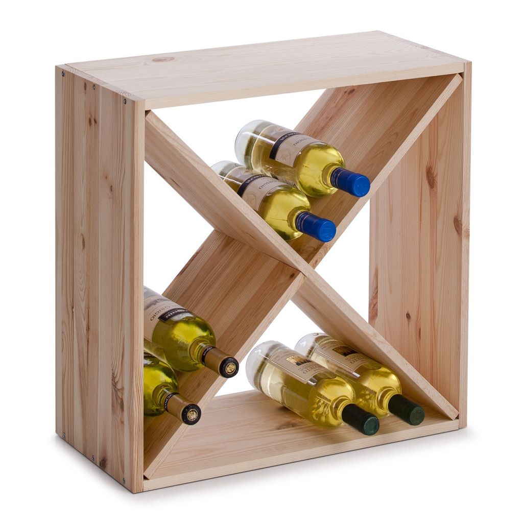 Zeller Weinregal, Naturholz 52x25x52