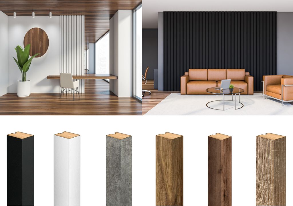 Akustikpaneele Akustikwand 2,800m Wandpaneele mit jeweils 12 Leisten Lamellen Clamaro 2750x680x39mm , Farbe:Eiche Delano 12 Stück