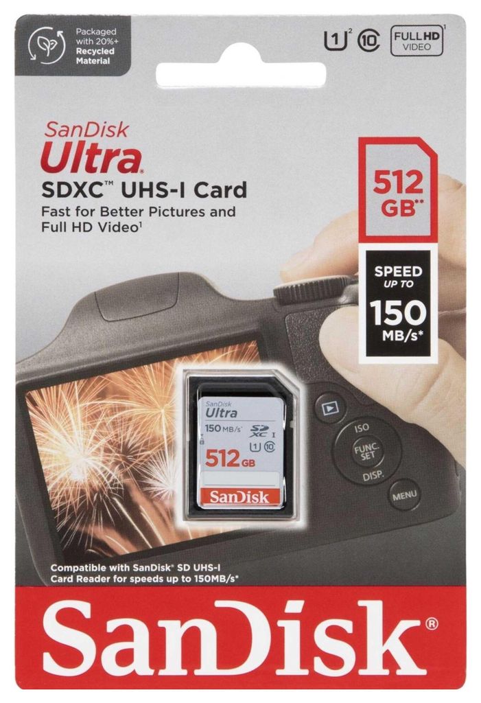 SanDisk Ultra SDXC UHS-I 512GB 150MB/s SDSDUNC-512G-GN6IN Image du produit 