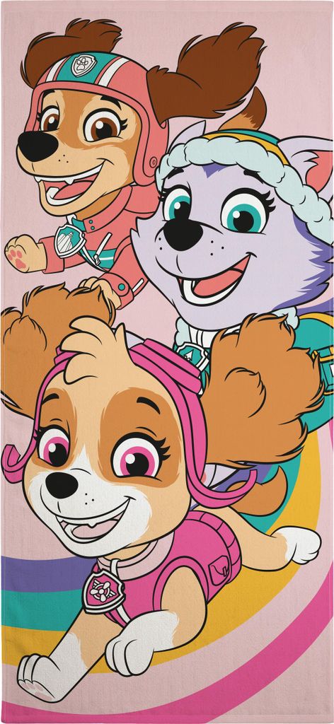 Paw Patrol - Skye, Everest & Zuma Kinder Strandtuch Badetuch Handtuch 100% Baumwolle 140 x 70 cm Rosa