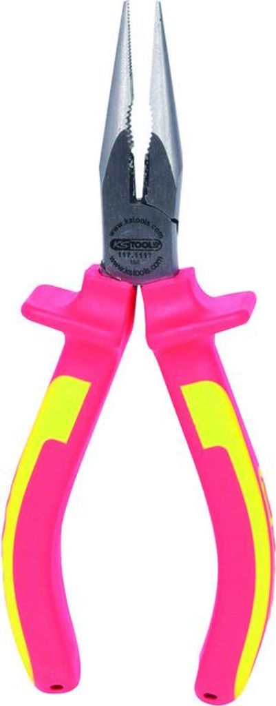 KS Tools - Gerade Flachzange mit isolierter Zweikomponentengriff, L.165 mm - 117.1117F