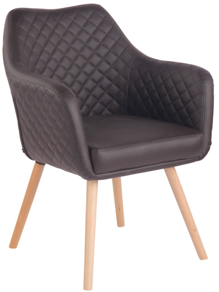 CLP Esszimmerstuhl Gent Kunstleder mit angenehmer Polsterung im Sitz-, Rücken- und Armlehnenbereich,dunkelbraun natur