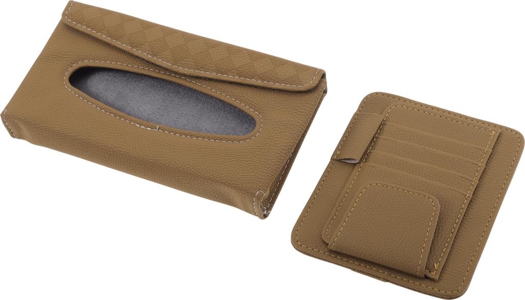 Autotaschenhalter Kartenhalter Autotaschenbox Organisator Geprägtes Rautenmuster Polyurethan21.7x11.5x3cm Beige 1 Set