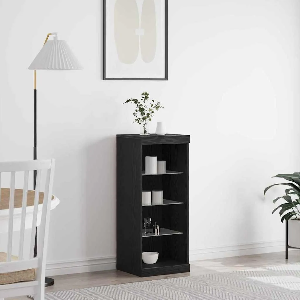 Vetrinetta vidaXL Rovere Nero con Luci LED | Mobiletto Ingresso 100cm