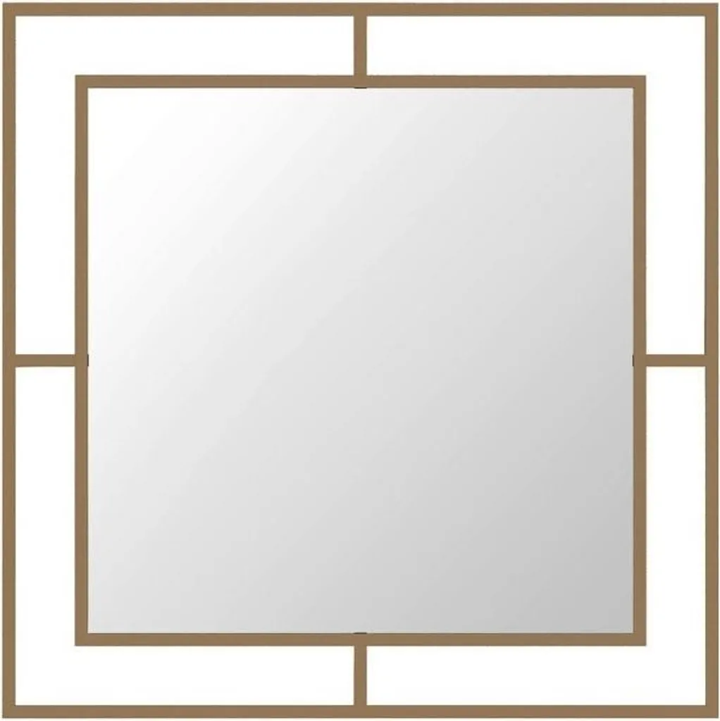 Specchiera Quadrata in Metallo Oro | Cornice Corner Doppia Lavorazione