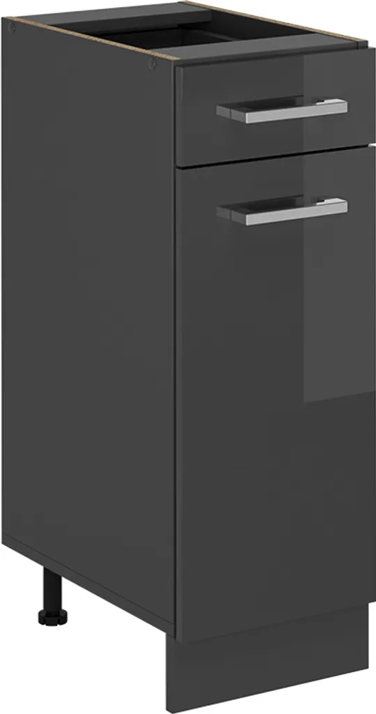 Vicco Mobiletto base per cucina R-Line, 30 cm senza piano di lavoro, Antracite lucido/Antracite
