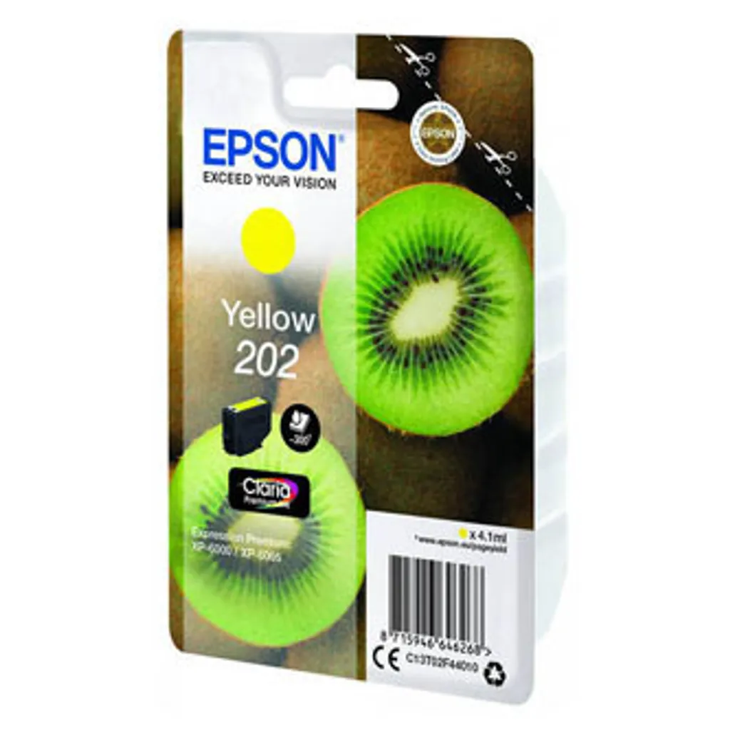 Évitez les buses bouchées avec l'encre Epson 202 Jaune C13T02F44010 d'origine