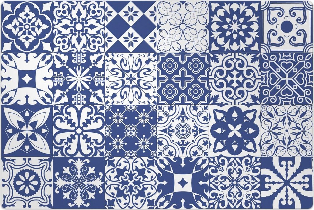 Küchenmatte 140x210 cm Vinylmatte Bodenmatte Dekoration - Portugiesische Mosaiken