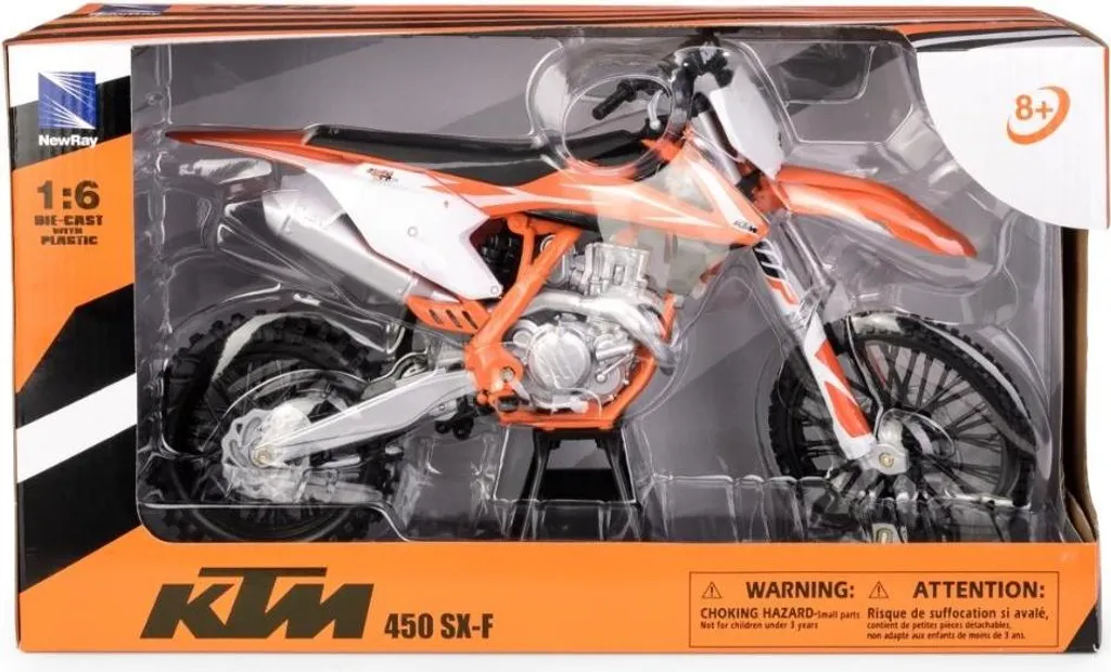 KTM 450 SX-F 2018 Miniature Moto Cross 1:6 - Réplique Fidèle Orange