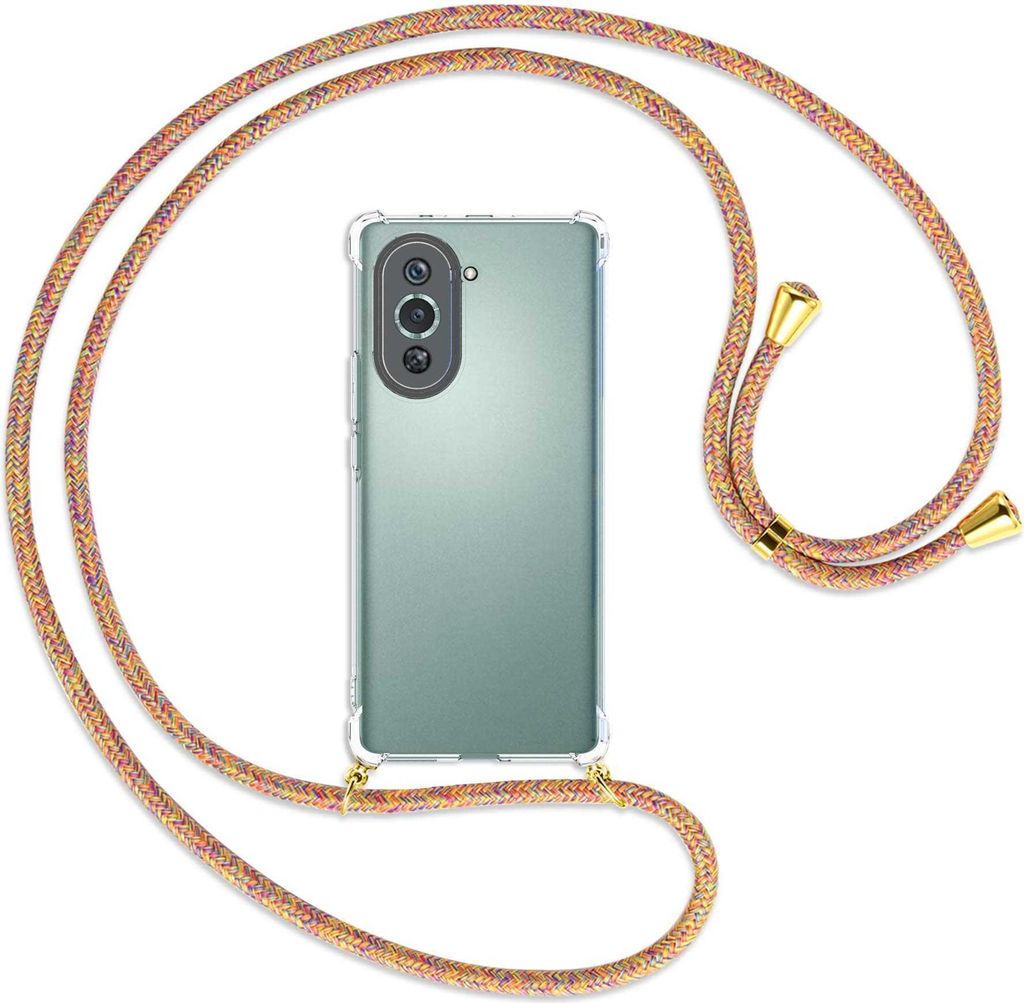 Handykette Backcover-Schutzhülle mit Band (Metall goldfarben) für Huawei nova 10 Pro (GLA-AL00) - Rainbow