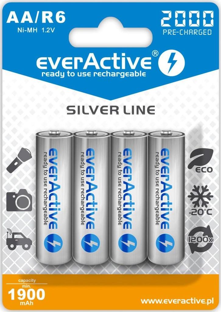 Akkus everActive Ni-MH R6 AA 2000 mAh Silver Line - 2 pices