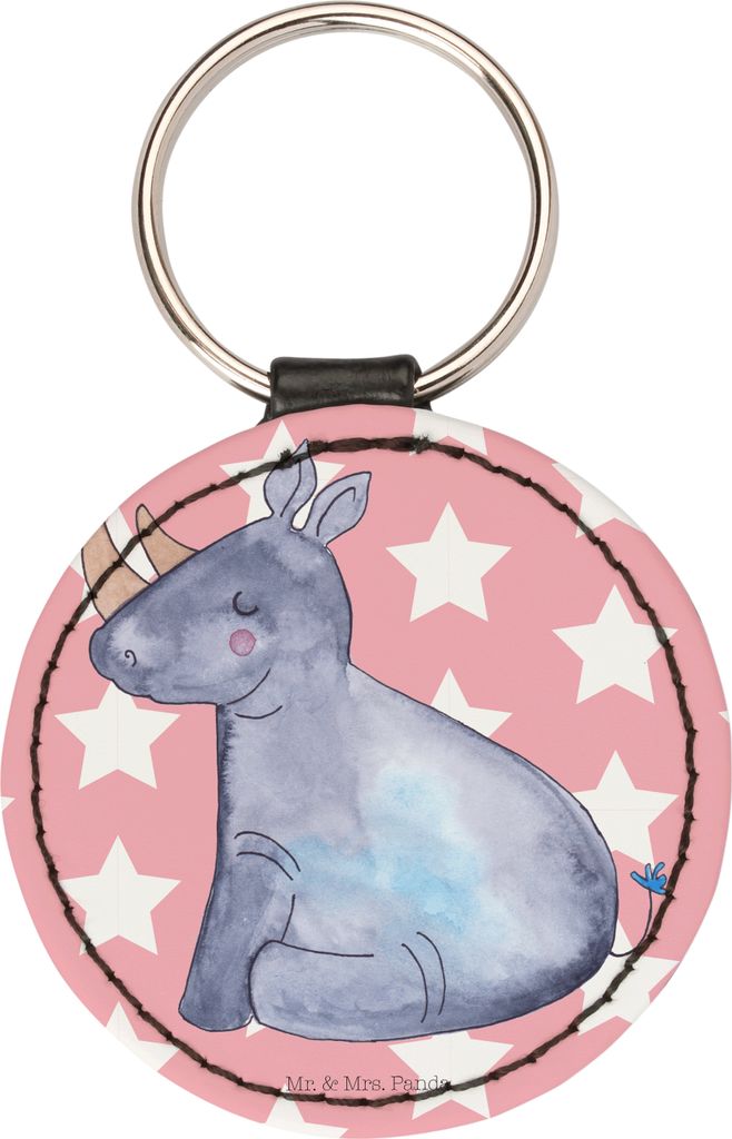 Mr. & Mrs. Panda Anhänger Einhorn Nashorn - Rot Pastell - Geschenk, kleiner schlüsselanhänger, Bedruckt, Zoo, Glitzer, Taschenanhänger, Lustig,...