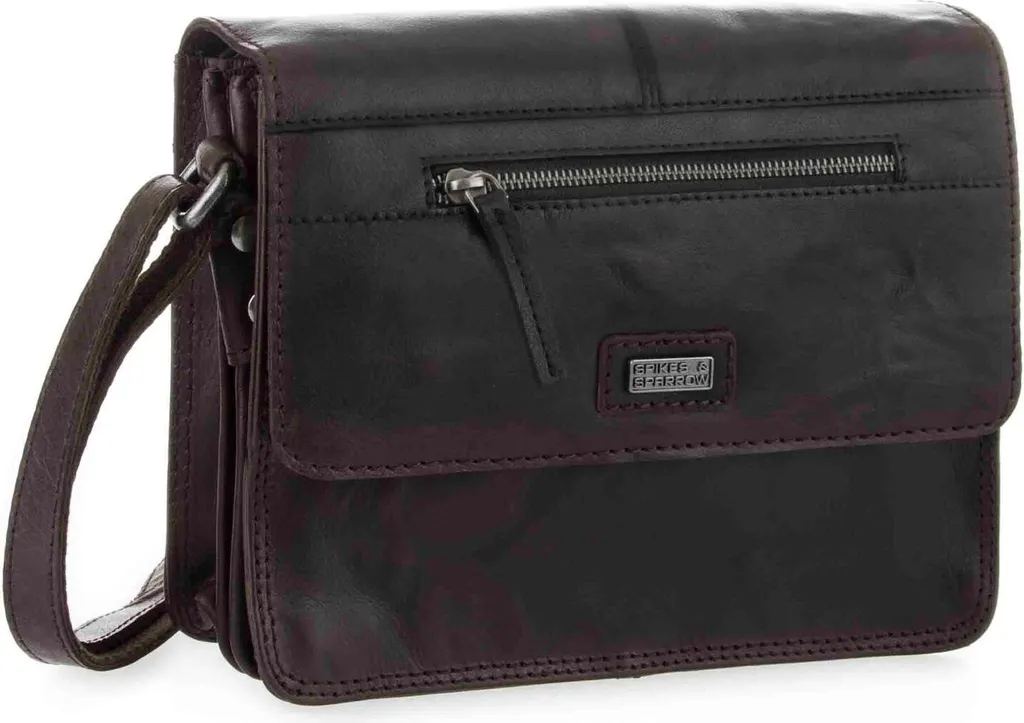 Sac à épaule bandoulière Bronco Spikes & Sparrow en cuir marron fonce