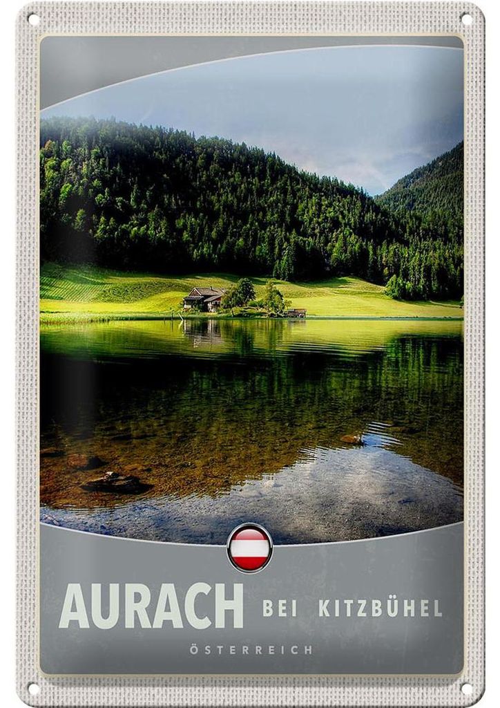 Blechschild Reise 20x30cm Aurach bei Kitzbühel Natur Wälder
