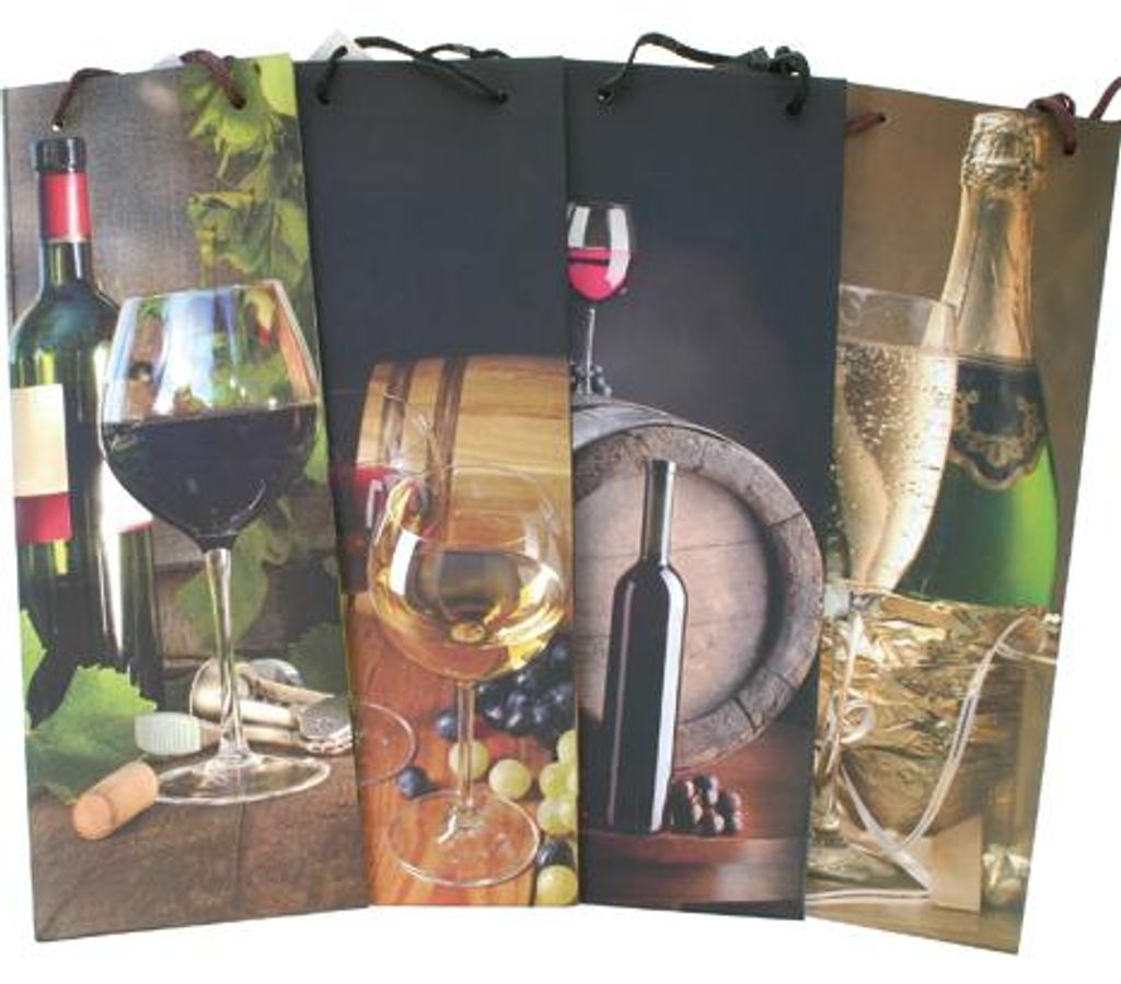 Geschenktüte Flaschentüte Flaschentasche Weinmotive