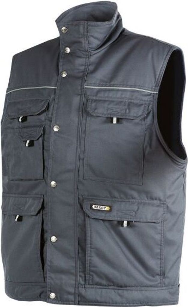 Weste ZEMENTGRAU Gr. 4XL mit wärmeisolierendem Fleece-Futter und vielen Taschen