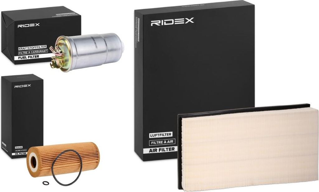 RIDEX Filterset Inspektionspaket Filtersatz für VW Golf IV Schrägheck (1J1) GOLF VI (5K1) TOURAN (1T1, 1T2) Passat Variant (3C5) Touran (5T1)