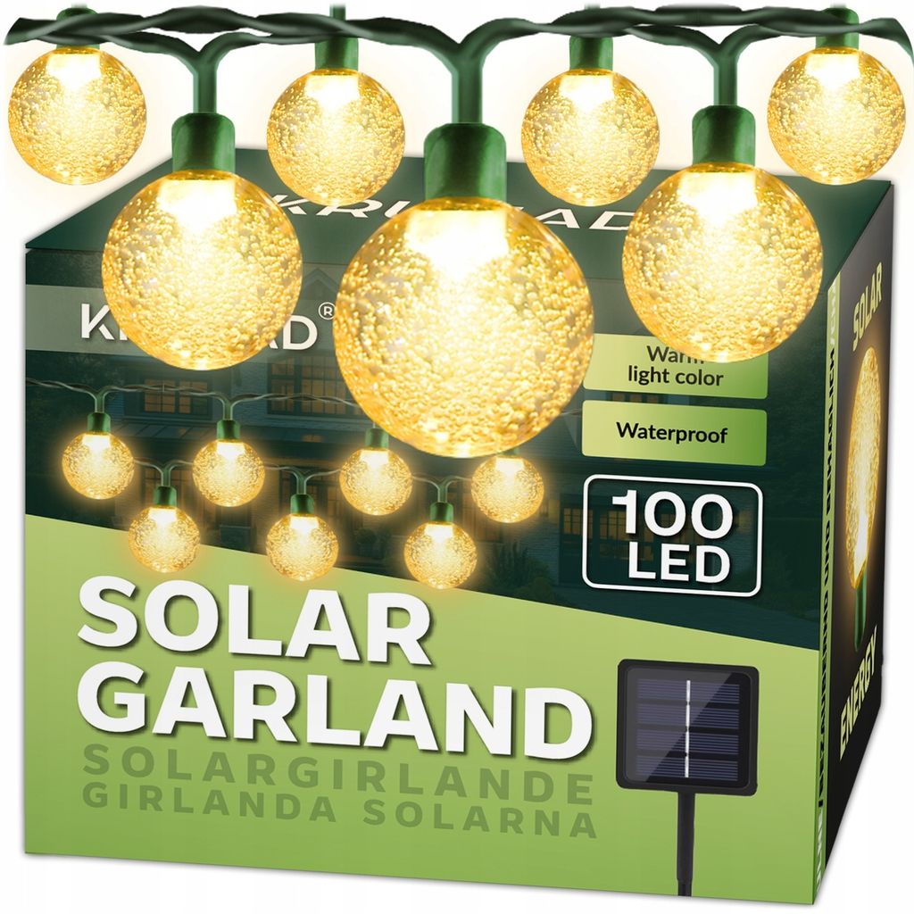 KRUMAD Solar LED-Lichterkette 100 LEDs – 14m IP65 Produktbild 