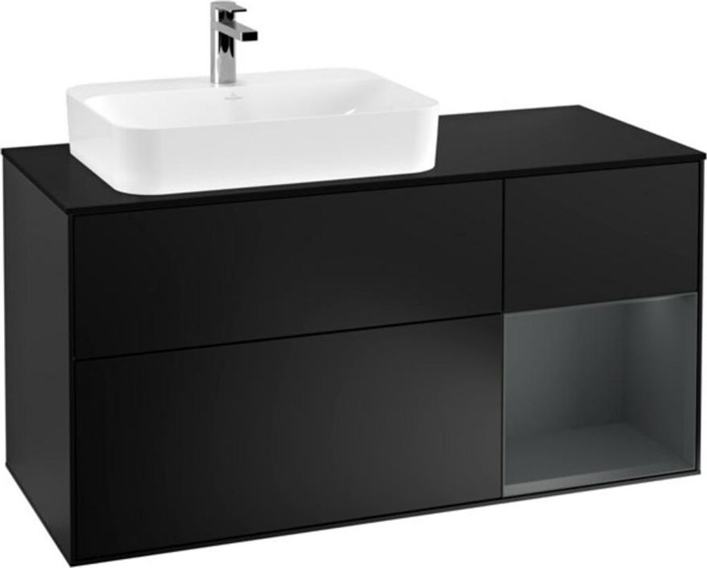 V&B Waschtischunterschrank Finion 120cm, Pl b m, Rg r md b m La, bla m Lac
