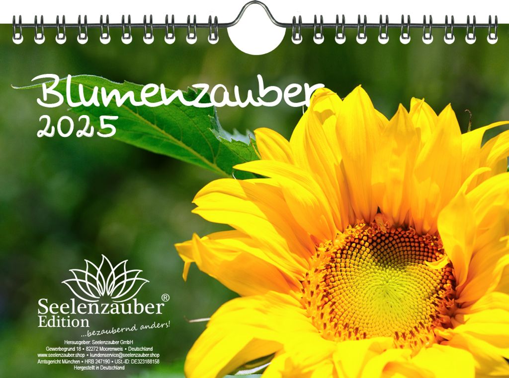 Blumenzauber DIN A5 Wandkalender für 2025 Blumen und Blüten - Seelenzauber