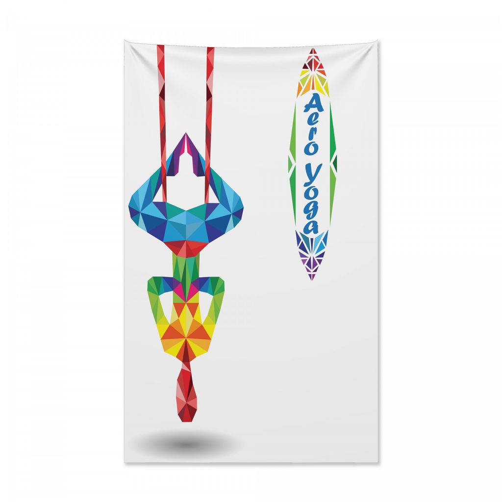 Abakuhaus Yoga Wandteppich und Tagesdecke, Aerial Yoga Fraktal Körper aus Weiches Mikrofaser Stoff Kein Verblassen Klare Farben Waschbar, 140 x 23...