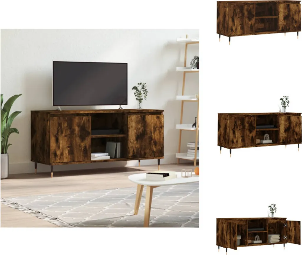 mobile TV vidaXL rovere fumé 104x35x50 cm materiale a base di legno - Mobili TV