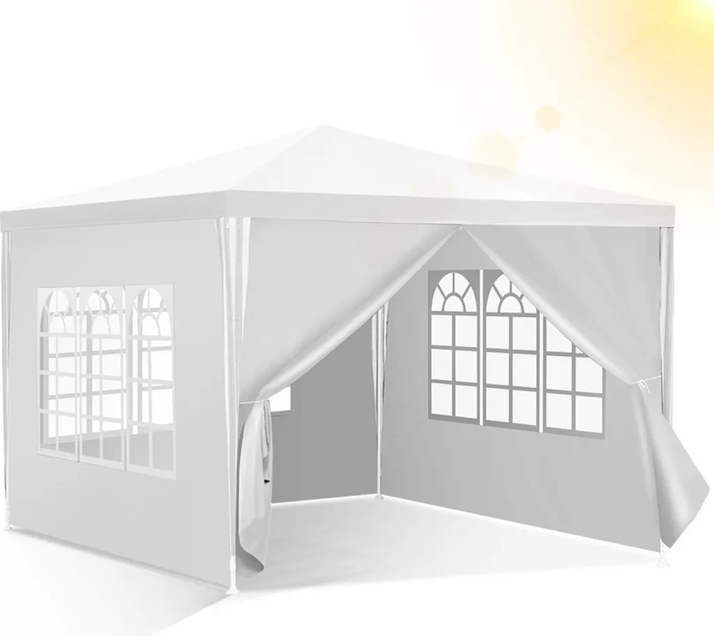 Gazebo da Giardino TolleTour 3x3m Bianco | Tenda Eventi Facile Montaggio