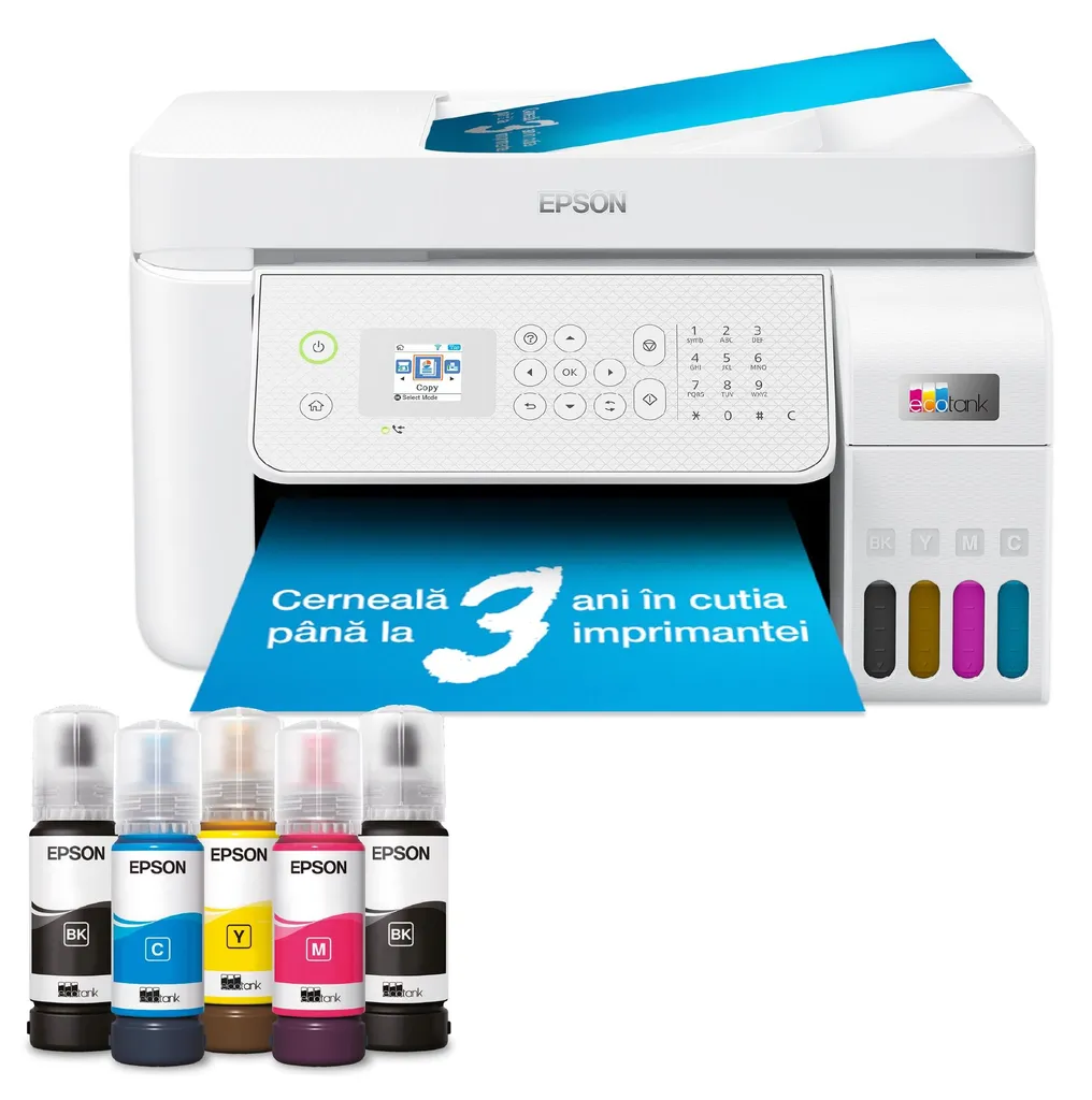 Imprimante Epson L5316 pour Télétravail Jet d'Encre Wi-Fi Blanc
