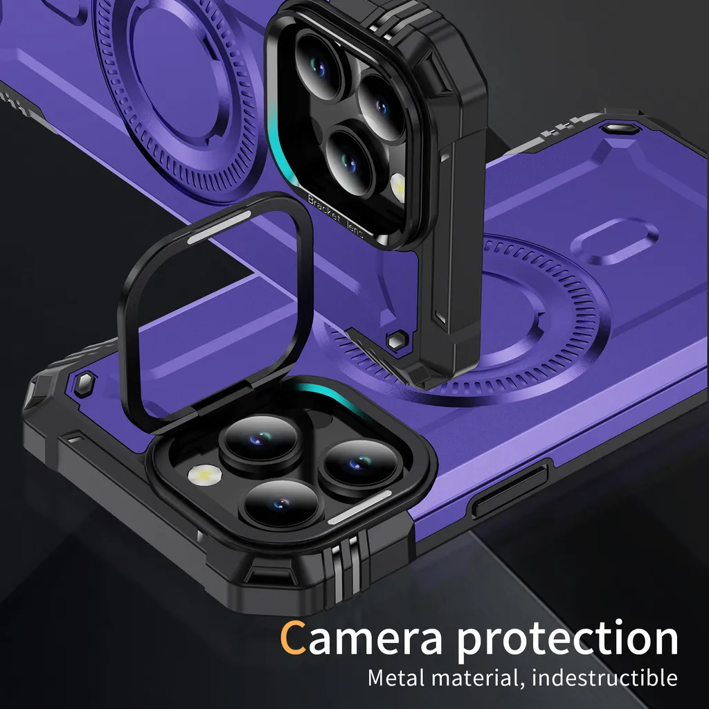 HaloArt 360° Girevole Supporto Magnetica Cover per iPhone 13/14 [Stabile CD Anello Supporto per MagSafe] [N.1 Potenza Magnetica & Protezione Militare] Custodia Protettiva Antiurto Sottile, Trasparente