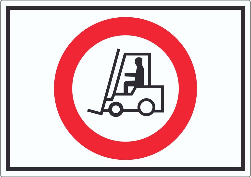 Gabelstapler Durchfahrt verboten Symbol Aufkleber A5 (148x210mm)