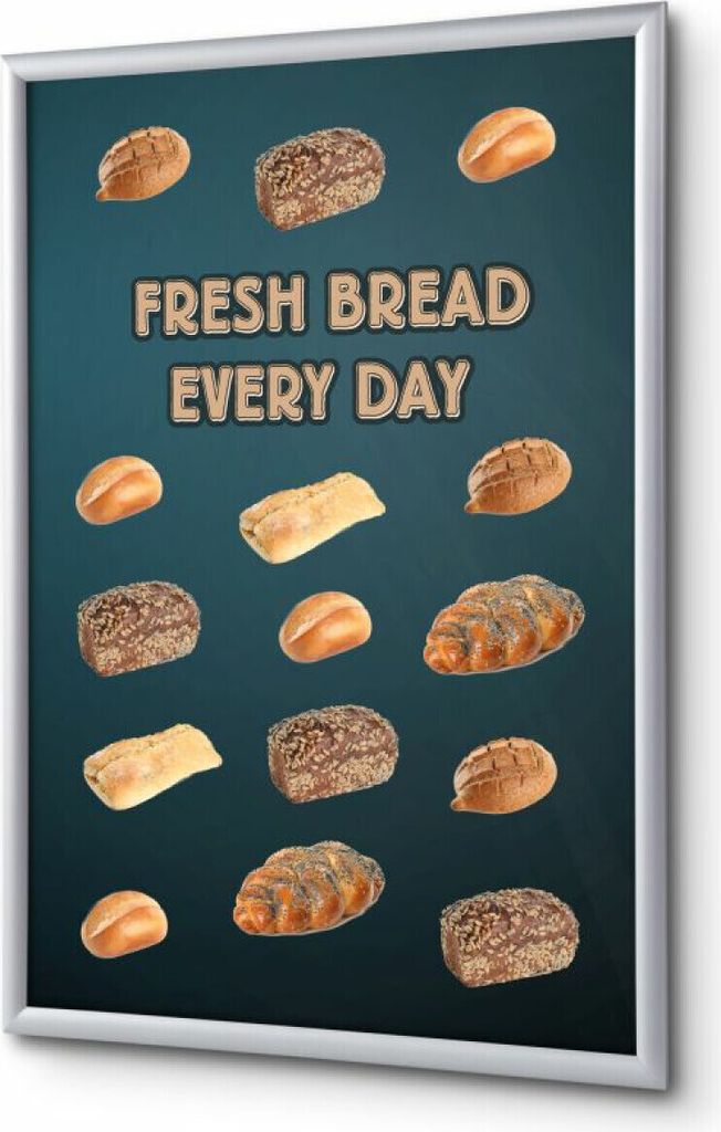 Showdown Klapprahmen - DIN A4 - Komplett-Set - Fresh Bread Englisch - Schwarz