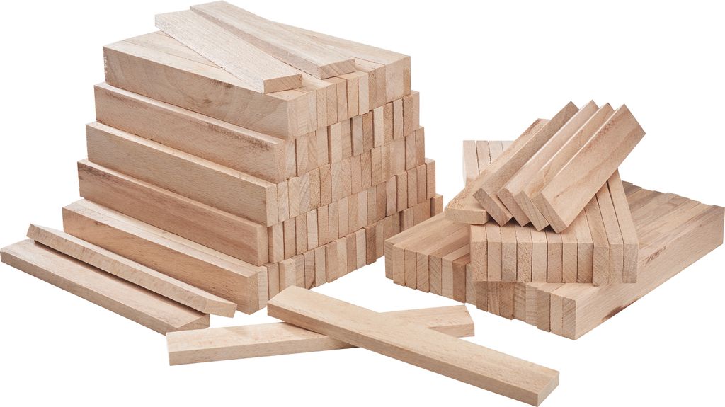 VBS Bastelklötzchen, 117 Stück, 22 x 8 x 160 mm Buchenholz Produktbild 