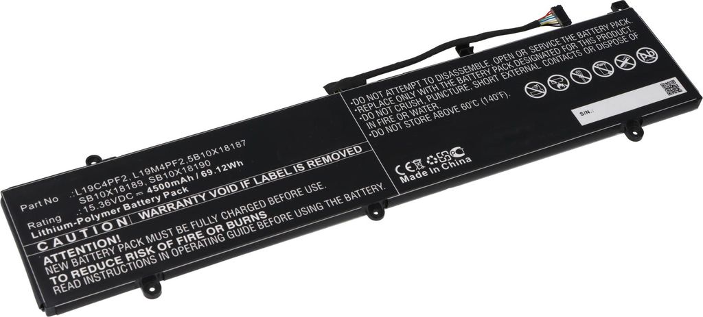 Akku passend für Lenovo Yoga Slim 7 15 7-15IMH05 Typ L19C4PF2 - 15,36V - 4500 mAh
