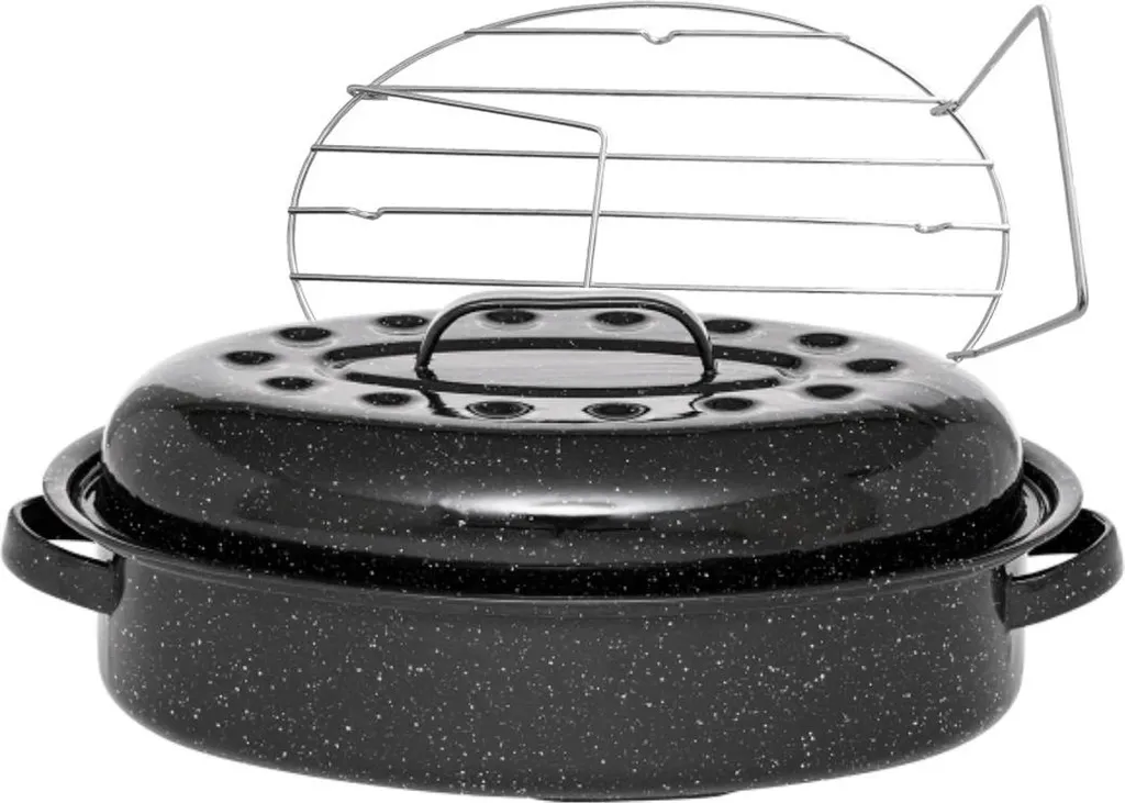 Cocotte Ovale Warmcook 33x20cm Acciaio al Carbonio + Griglia Roaster