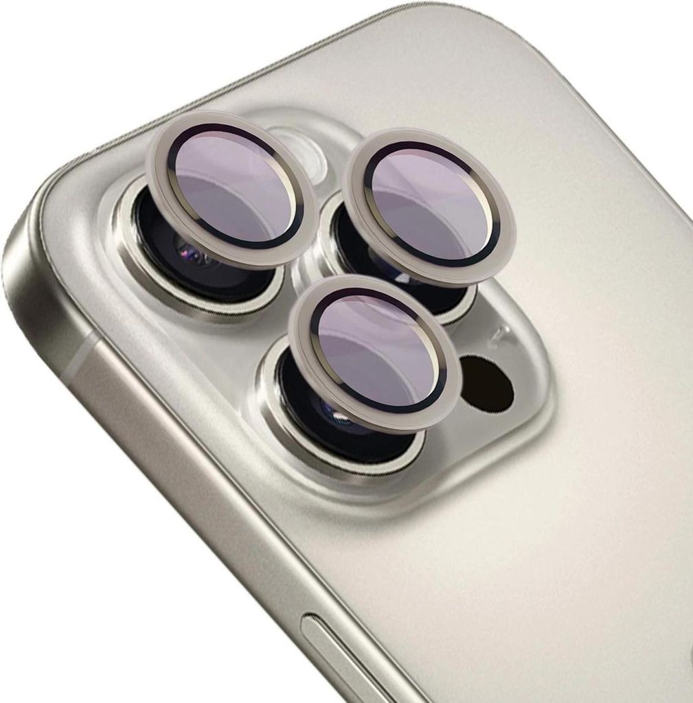 Bizon Glass Snap Lens Apple iPhone 16 Pro / 16 Pro Max grauer Rahmen