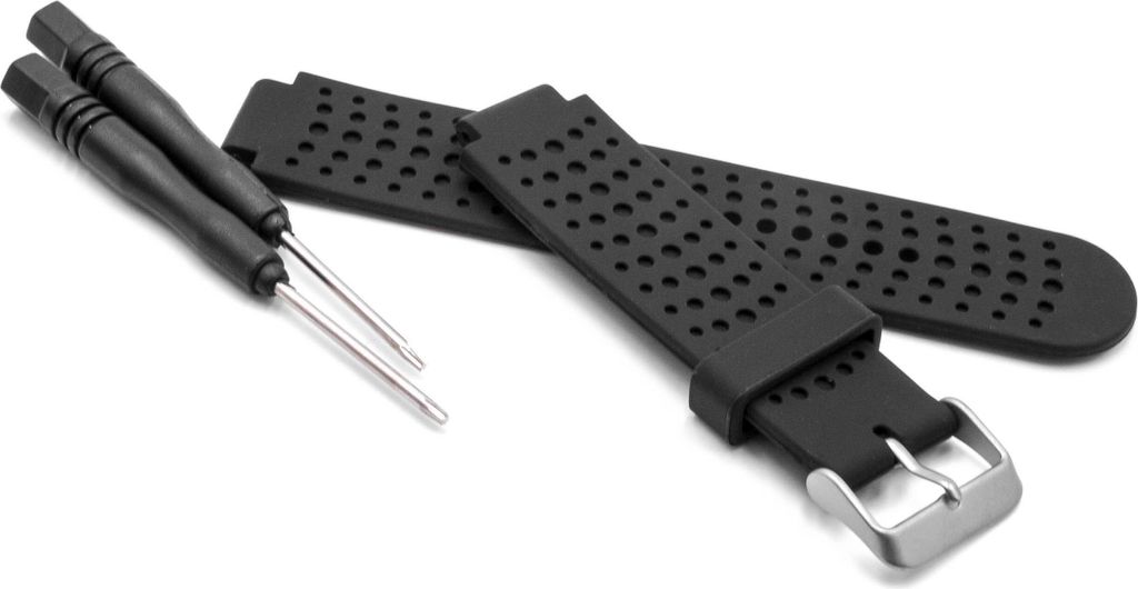 vhbw Ersatz L Armband Männer kompatibel mit Garmin Forerunner 25 Fitnessuhr, Smartwatch - 12,3cm + 9 cm Silikon schwarz