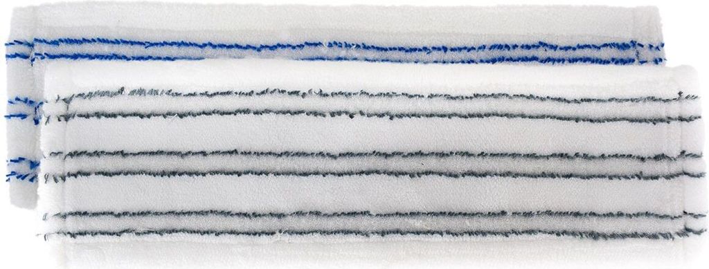 2er Ersatzbezüge für Bodenwischer ca. 45 x 13 cm blau & grau gestreift