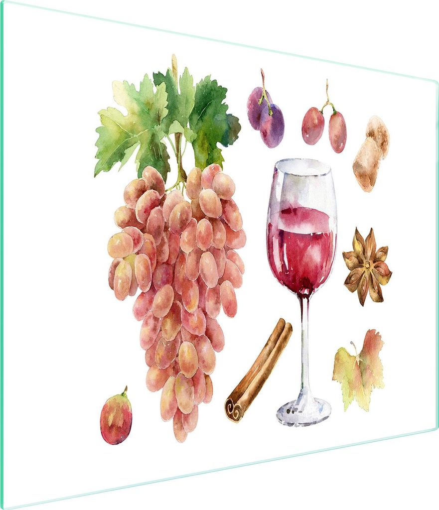 Glasschneidebrett 52x30 Wein
