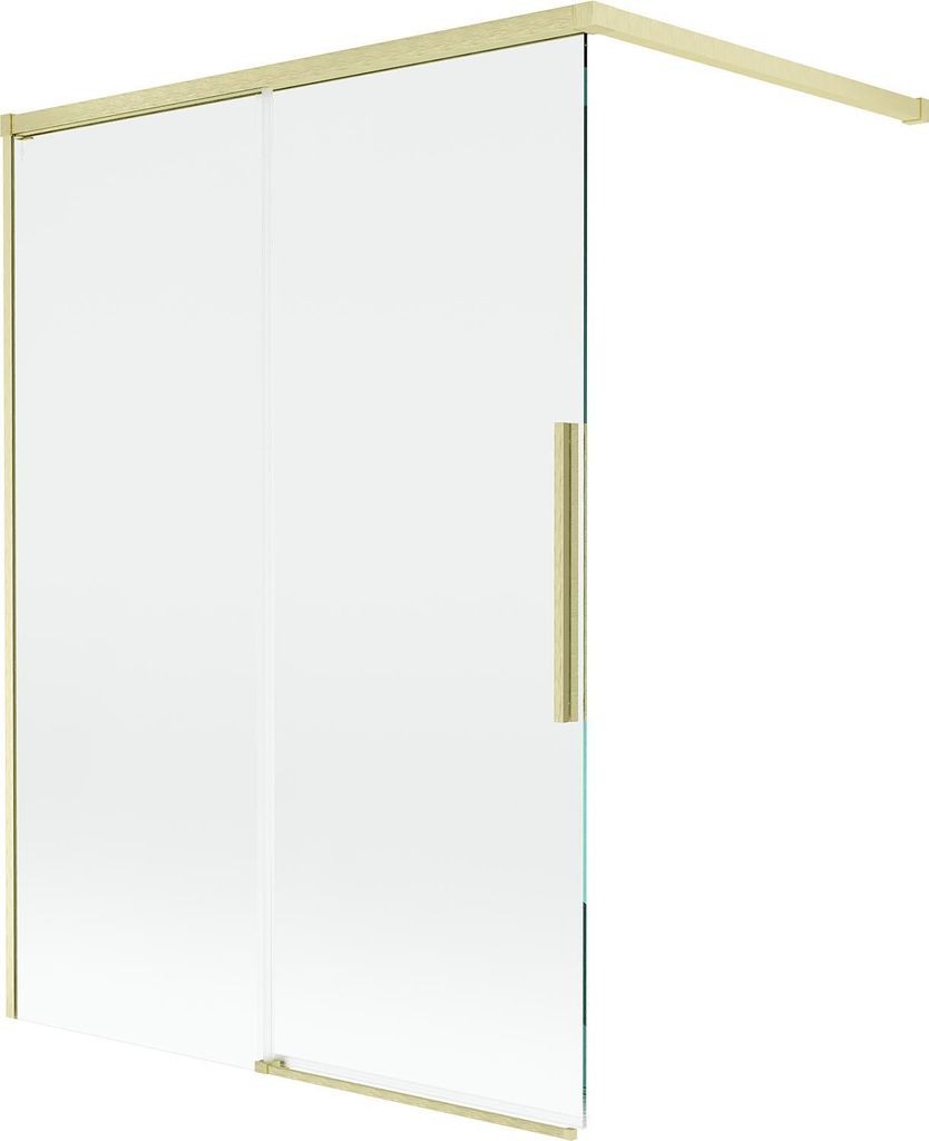 Mexen Rox Duschabtrennung 2-flügelig verschiebbar 120 x 150 cm, transparent, gold gebürstet - 8C9-120-003-55-00