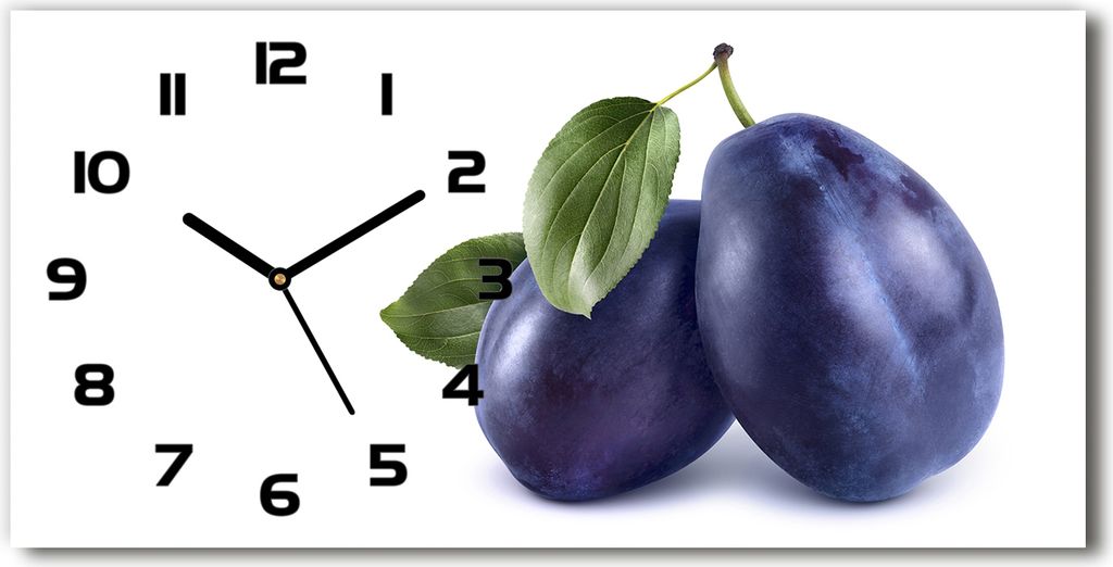 Wanduhr aus Glas – 60x30 cm - Glasbild - Glasuhr - Gehärtetes Glas - schwarze-zeiger - Löwenzahn