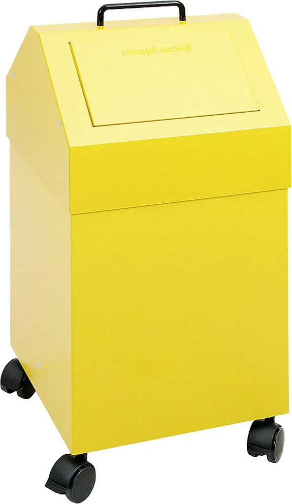 Poubelle mobile 45L Jaune - Évitez la signalisation difficile - RAL 1003