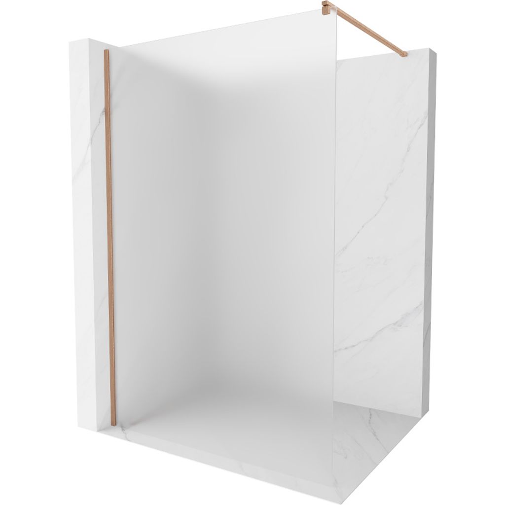 Mexen Kioto Dusche Wand Walk-in 100 x 200 cm, satiniert 8 mm, gebürstetes Kupfer - 800-100-101-65-30