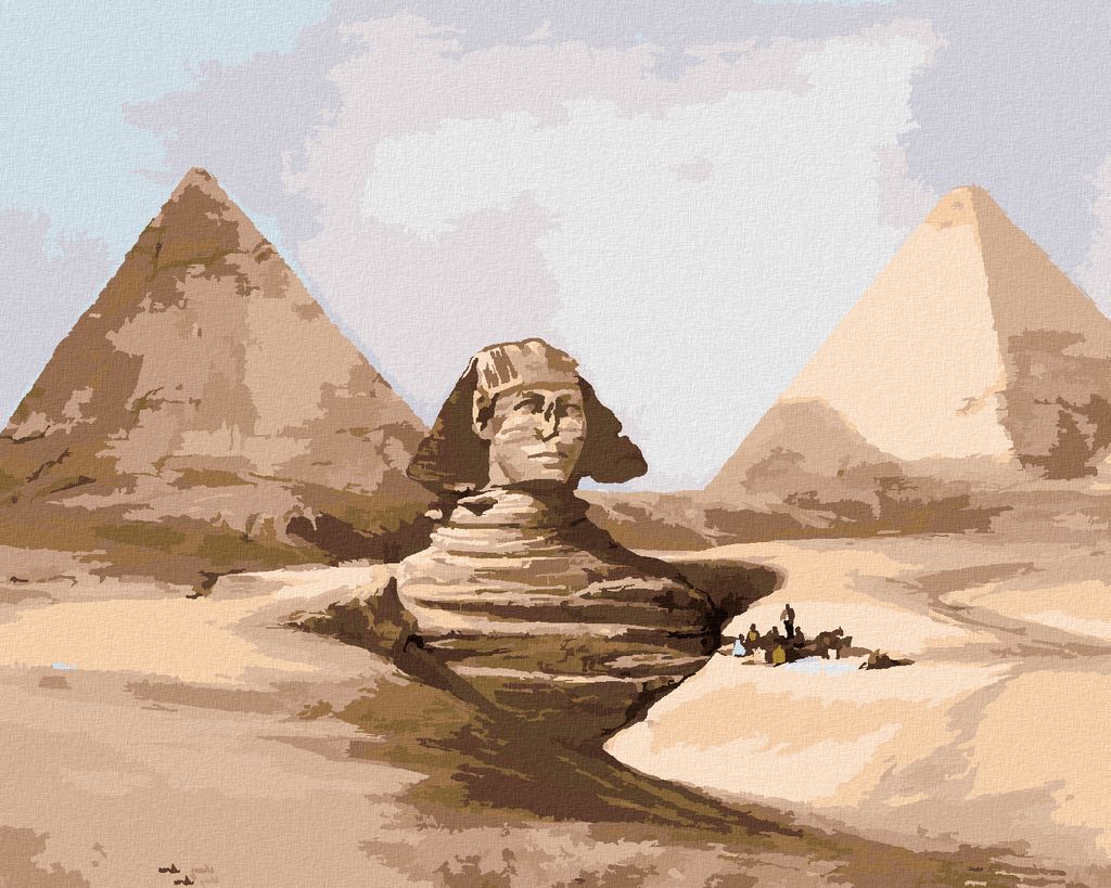 Zuty - Malen nach Zahlen - SPHINX UND PYRAMIDEN ÄGYPTEN, 40x50 cm, mit Keilrahmen (bereits gespannt)