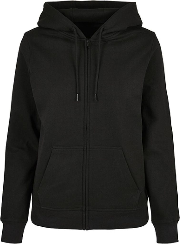 Build Your Brand Basic BB009 | Ladies Basic Zip Hoody - Damen Kapuzen Sweatjacke - Farbe: Black - Größe: XS