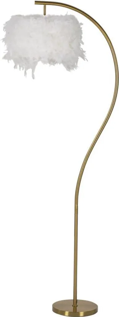 Lampadaire Design 170cm Blanc et Métal - Éclairage d'Ambiance Structurel