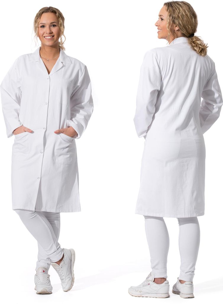Laborkittel / Kittel Größe 46, 65% Polyester und 35% Baumwolle, weiß